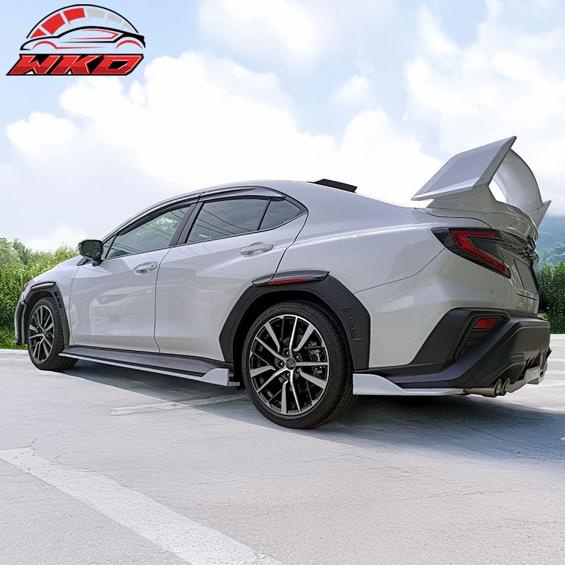 Fits 22-26 Subaru?WRX Matte Black D Style Rear Bumper Lip Side Corner Aprons Cap