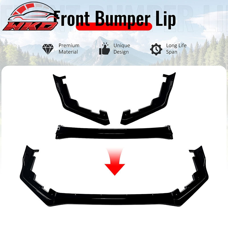 For 15-21 Subaru WRX STI CS2 Style Front Bumper Lip Chin Splitter PP Gloss Black