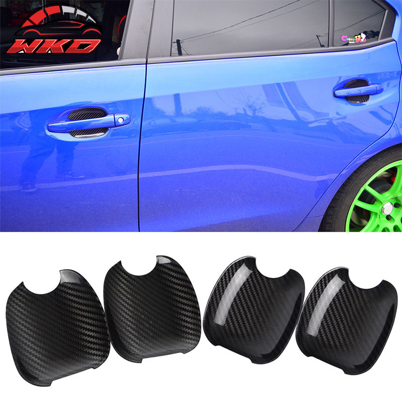 Fits 15-21 Subaru WRX STI 4DR Door Cup Bowl Trim Cover Matte Carbon Fiber