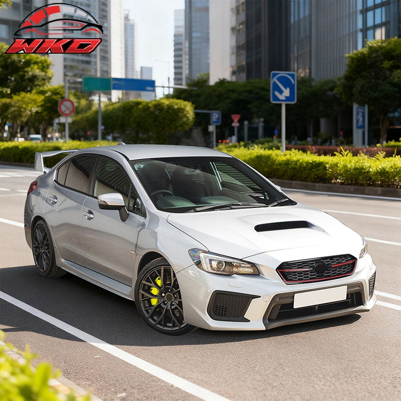 Wholesale 18-21 Subaru WRX STI Style Front Bumper Upper Grille Gloss Black W/Red Trim - Wikond Auto