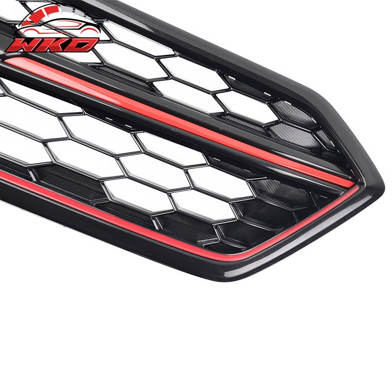 Wholesale 18-21 Subaru WRX STI Style Front Bumper Upper Grille Gloss Black W/Red Trim - Wikond Auto