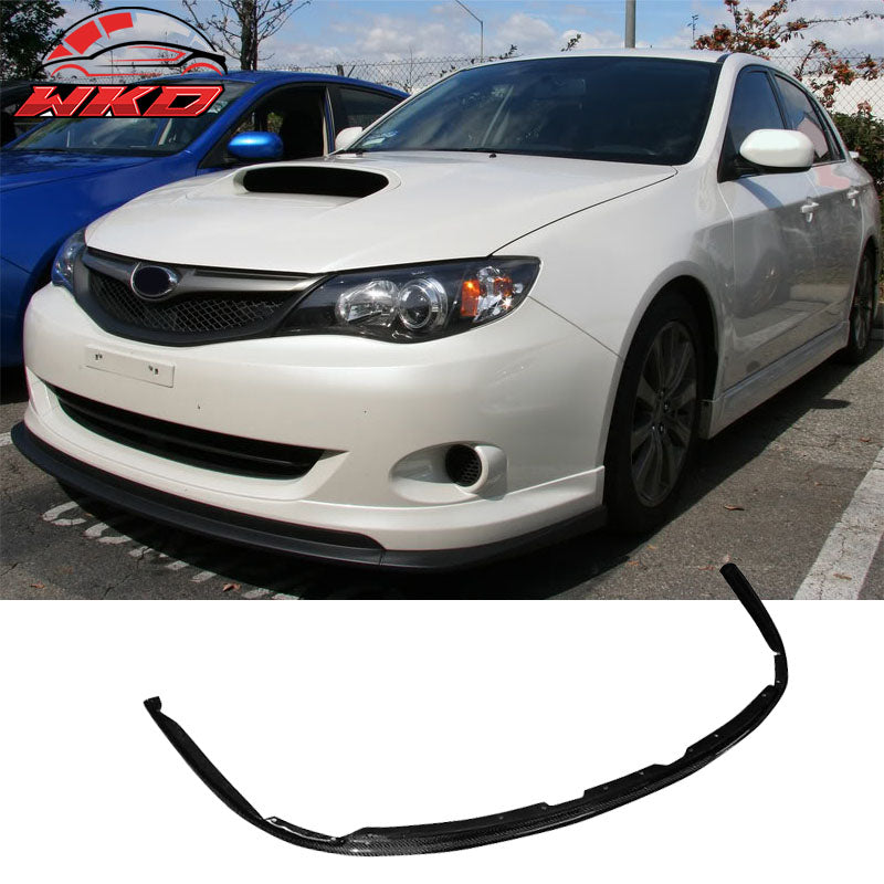 Fits 08-10 Subaru Impreza 4Dr STI Style Front Bumper Lip Carbon Fiber CF