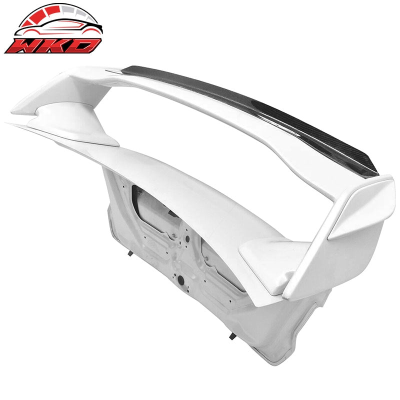 Fits 08-21 Subaru WRX STI Carbon Fiber Gurney Flap Add-On Trunk Lid Spoiler Wing