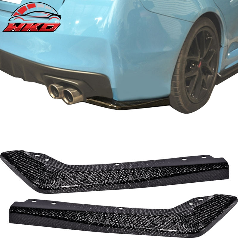 Fits 15-21 Subaru WRX/STI Rear Bumper Apron Splitters - Matte Carbon Fiber