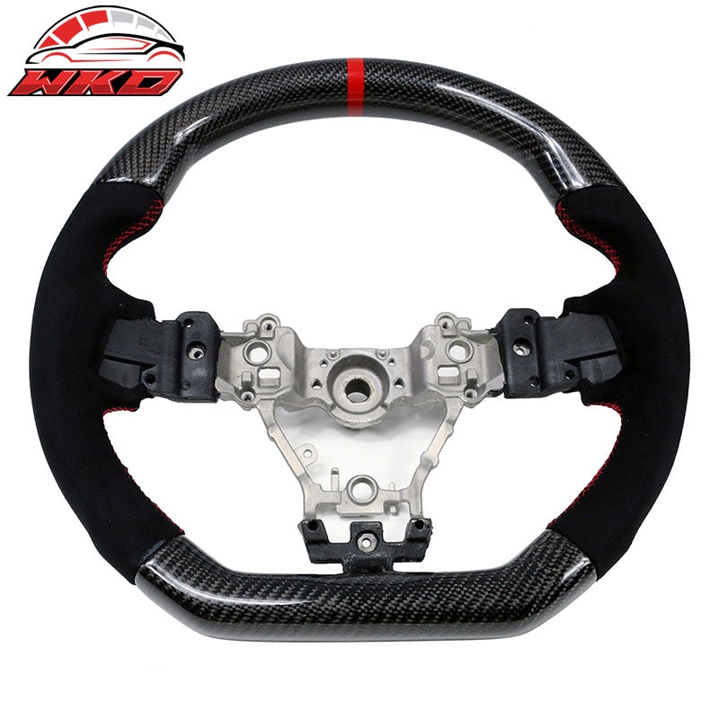 Fits 15-21 Subaru WRX & STI Steering Wheel CF +Alcantara+Red Stitching+Red Line