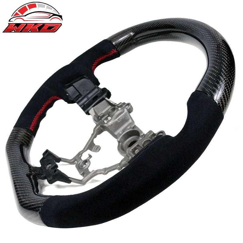 Fits 15-21 Subaru WRX & STI Steering Wheel CF + Alcantara + Red Stitching