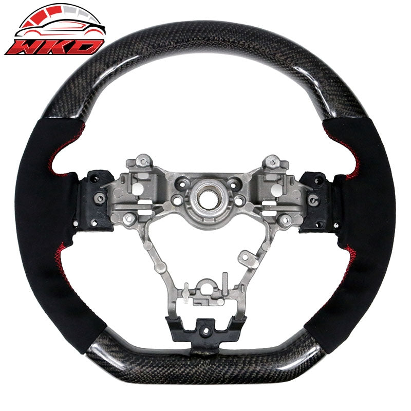 Fits 15-21 Subaru WRX & STI Steering Wheel CF + Alcantara + Red Stitching