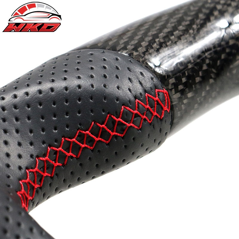 Fits 15-21 Subaru WRX & STI Steering Wheel W/Red Strip Carbon Fiber CF Leather