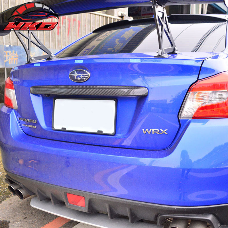 Fits 15-21 Subaru WRX STI Rear Trunk Lid Garnish Trim Cover - Carbon Fiber CF