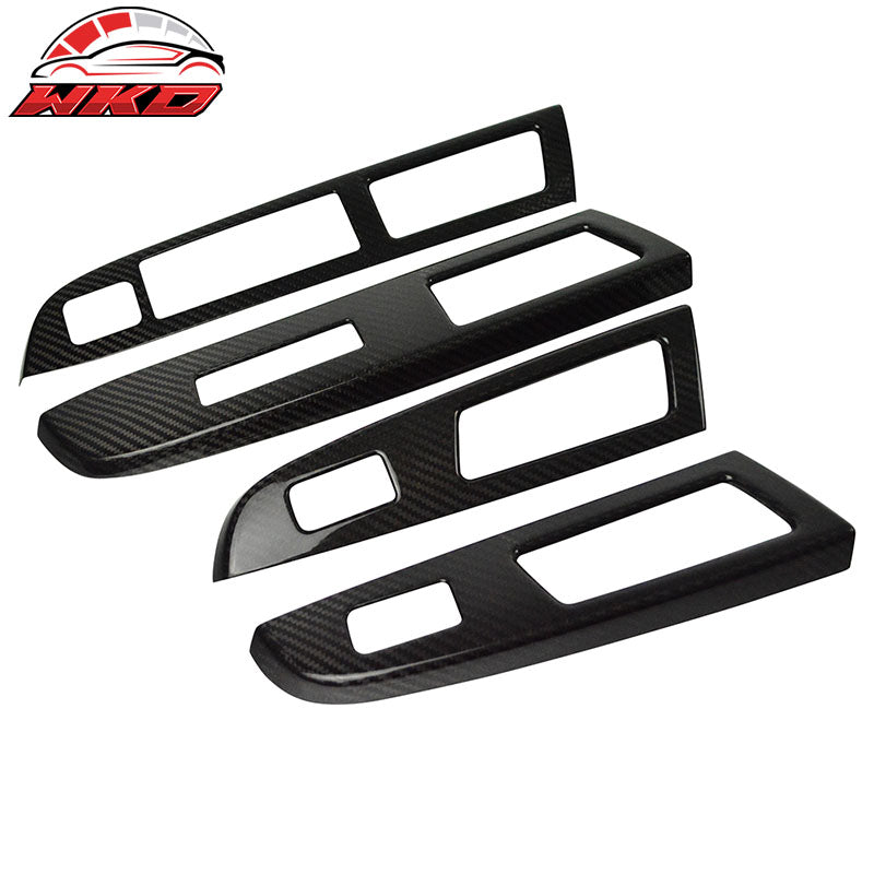 Fits 15-21 Subaru WRX STI 4PCS Window Switch Panel Cover Trim Matte Carbon Fiber