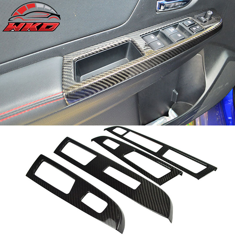 Fits 15-21 Subaru WRX STI Window Switch Panel Cover Carbon Fiber