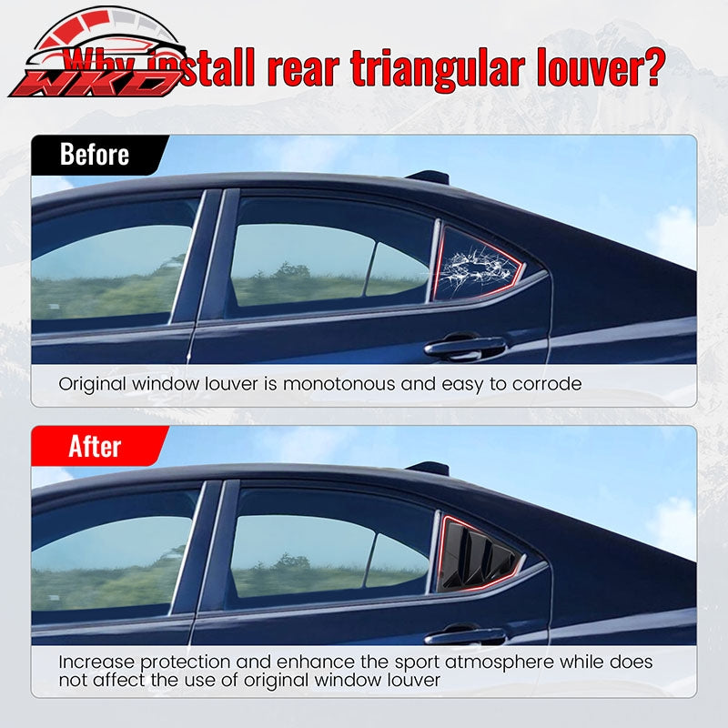 Fits 22-26 Subaru WRX IKON Style 2PCS Side Window Louver Vent Cover Unpainted PC