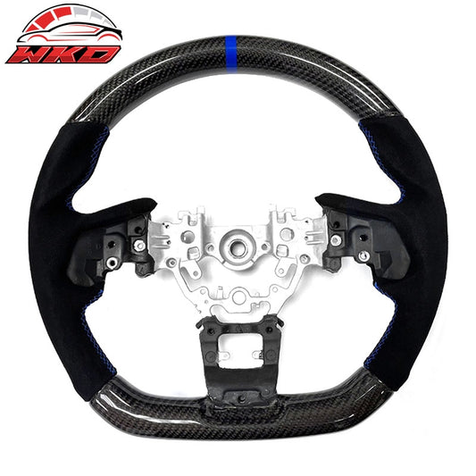 Wholesale 22-26 Subaru WRX Carbon Fiber Steering Wheel Alcantara W/ Blue Stitch Stripe