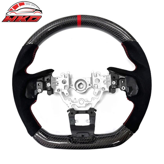 Wholesale 22-26 Subaru WRX Carbon Fiber Steering Wheel Alcantara W/ Red Stitch Stripe