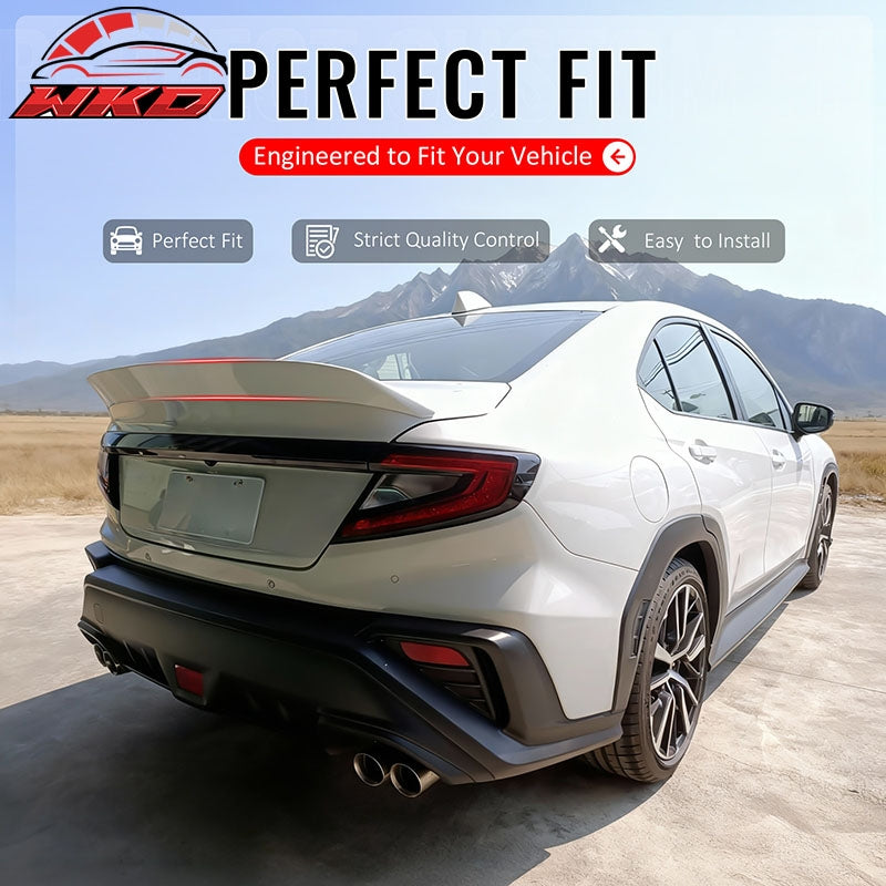 Fits 2022-2026 Subaru WRX VB DTO Style Rear Trunk Spoiler Wing ABS Primer Black