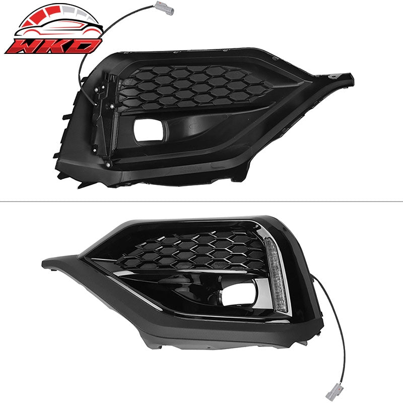 Fits 22-26 Subaru WRX VB OE Style Front Bumper Fog Light Bezel W/White LED DRL