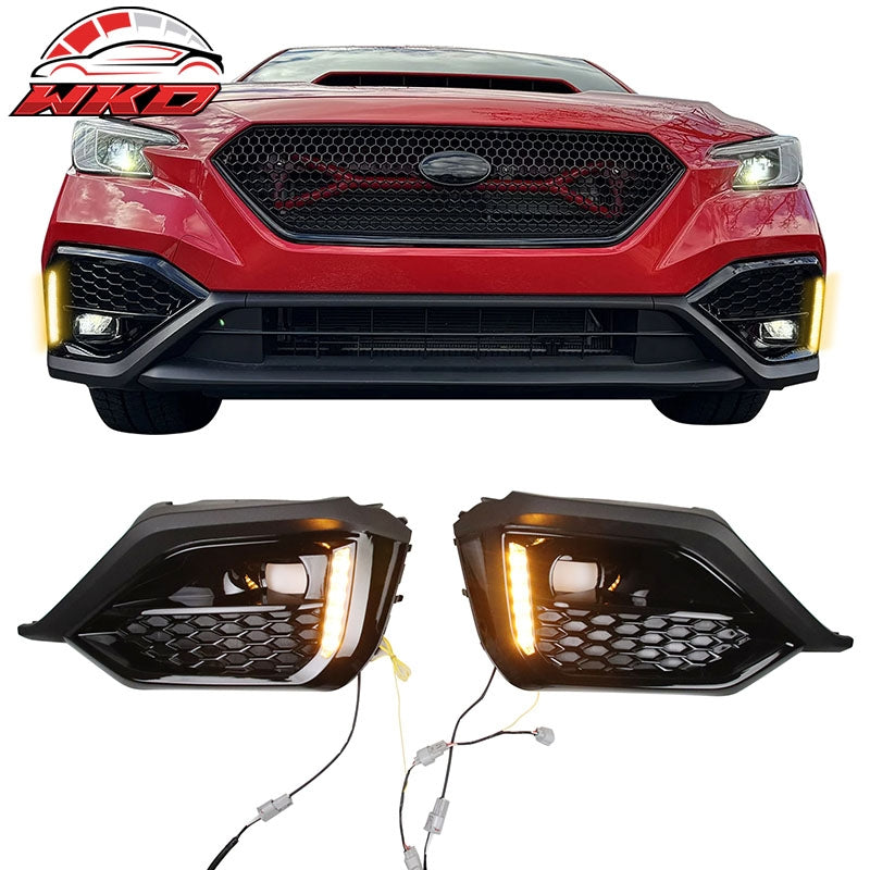 Wholesale 22-26 Subaru WRX VB OE Style Front Foglight Bezels W/LED Yellow Turn Signal - Wikond Auto