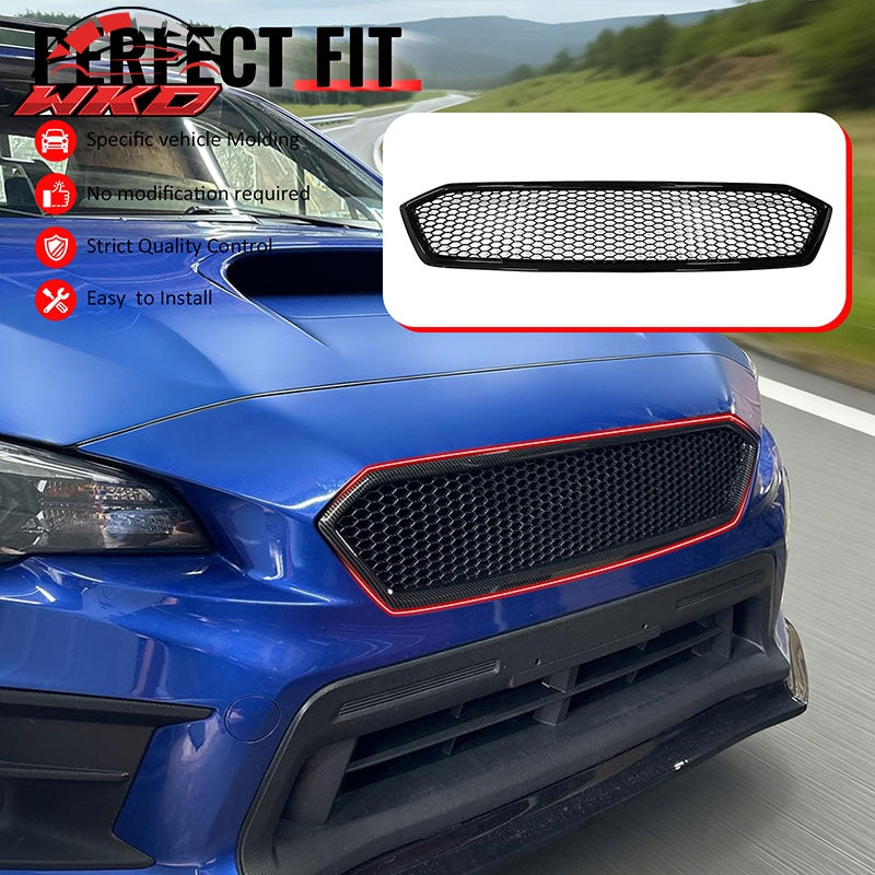 Wholesale 18-21 Subaru WRX/WRX STI Gloss Black Honeycomb Style Bumper Upper Grille PP - Wikond Auto