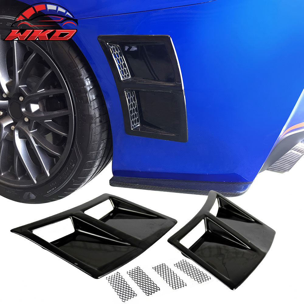 Fits 15-21 Subaru WRX & STI 2PCS Rear Bumper Side Fender Vent Unpainted Black