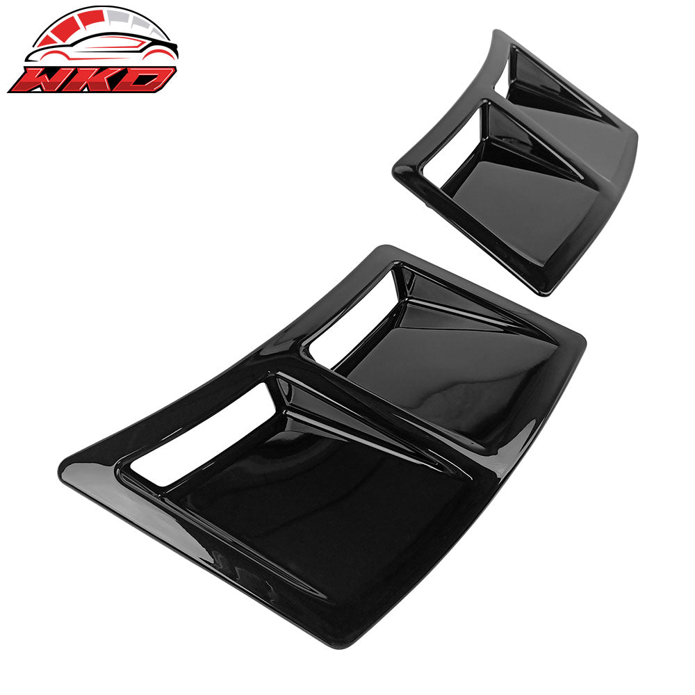 Fits 15-21 Subaru WRX STI Style Rear Bumper Side Fender Vent Painted #D4S Black