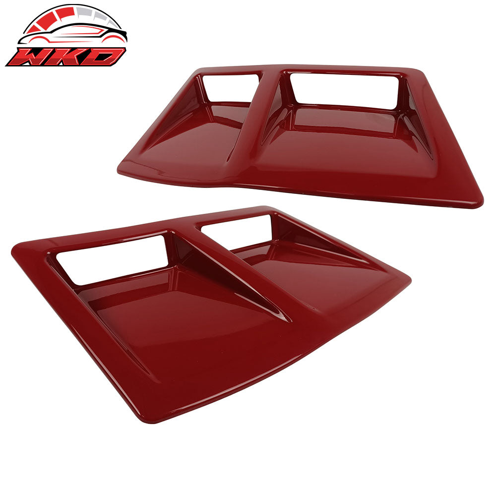 Fits 15-21 Subaru WRX STI Style Rear Bumper Side Fender Vent Painted #C7P Red