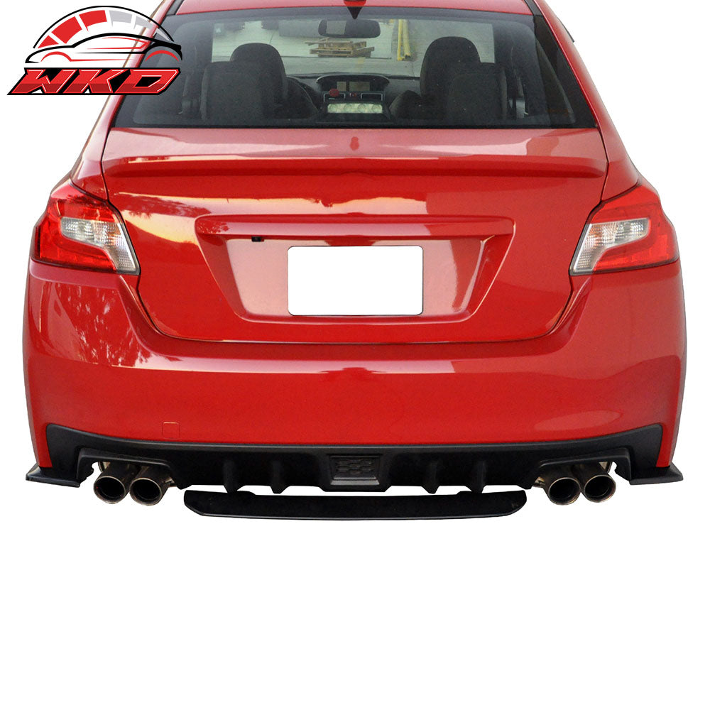 Fits 15-21 Subaru WRX STI Style Rear Bumper Lip Diffuser ABS Painted #D4S Black