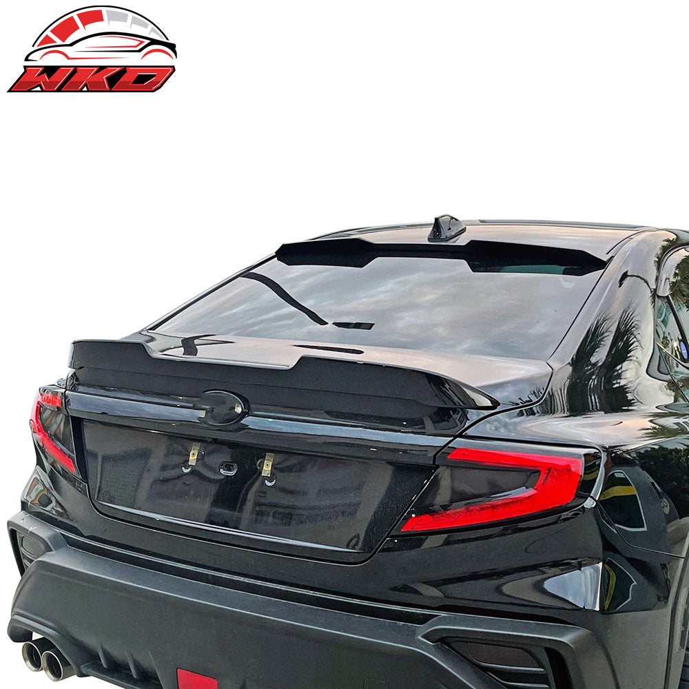 Fits 22-25 Subaru WRX 5th V2 Style Rear Trunk Spoiler Painted #D4S Crystal Black