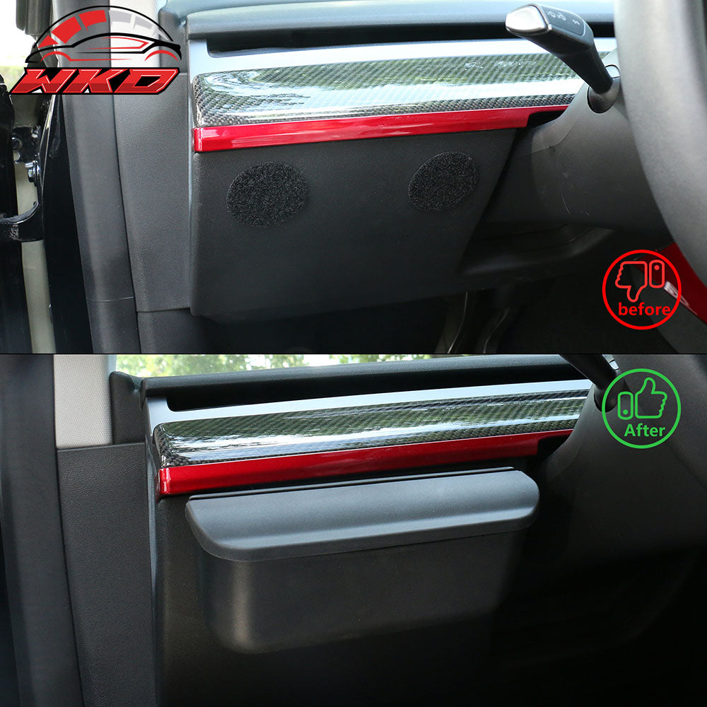 Fits 17-23 Tesla Model 3 & 20-23 Model Y Black TPE Sunglasses Holder Storage Box