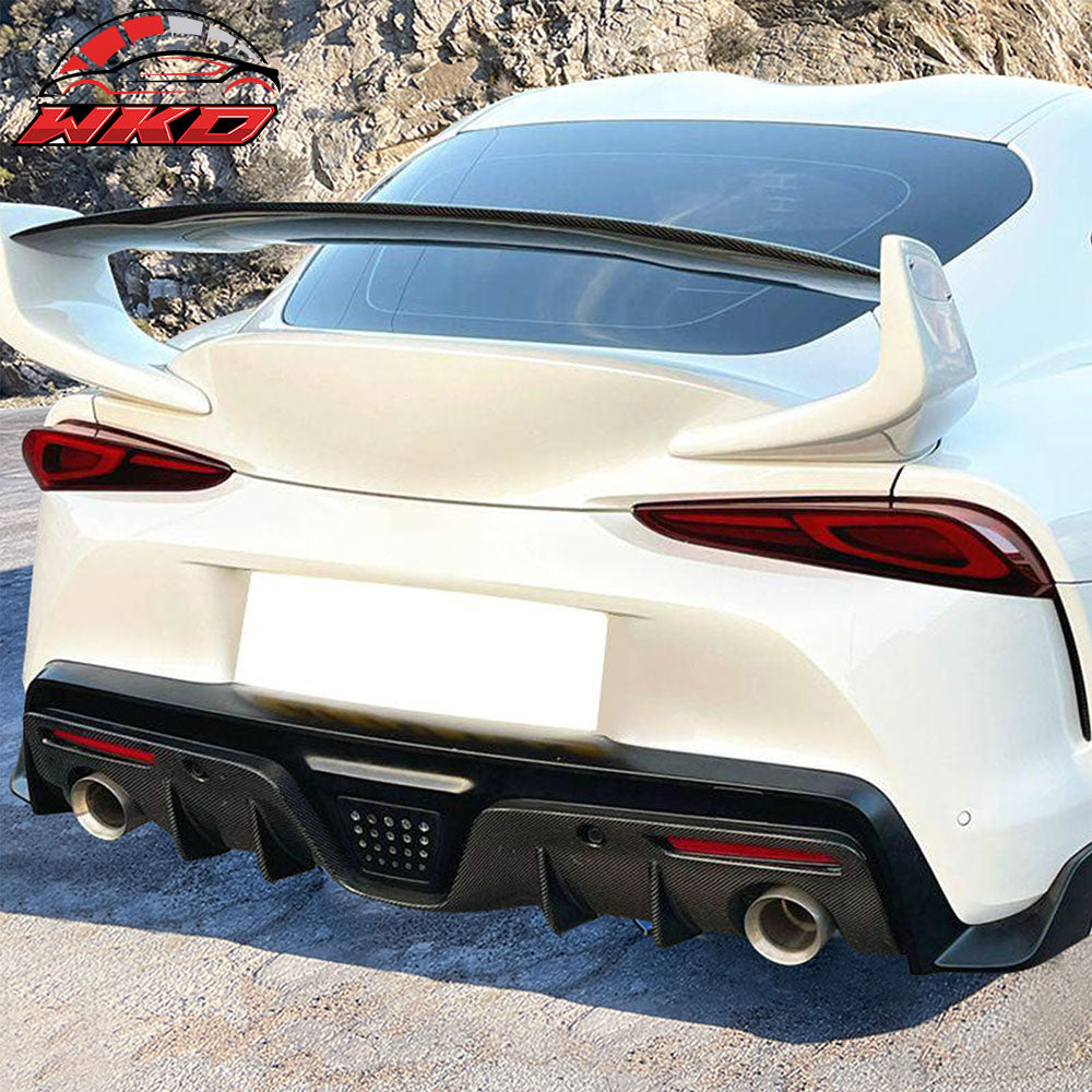 Fits 20-25 Toyota GR Supra A90 A91 AG Style Rear Diffuser Gloss Carbon Fiber CF