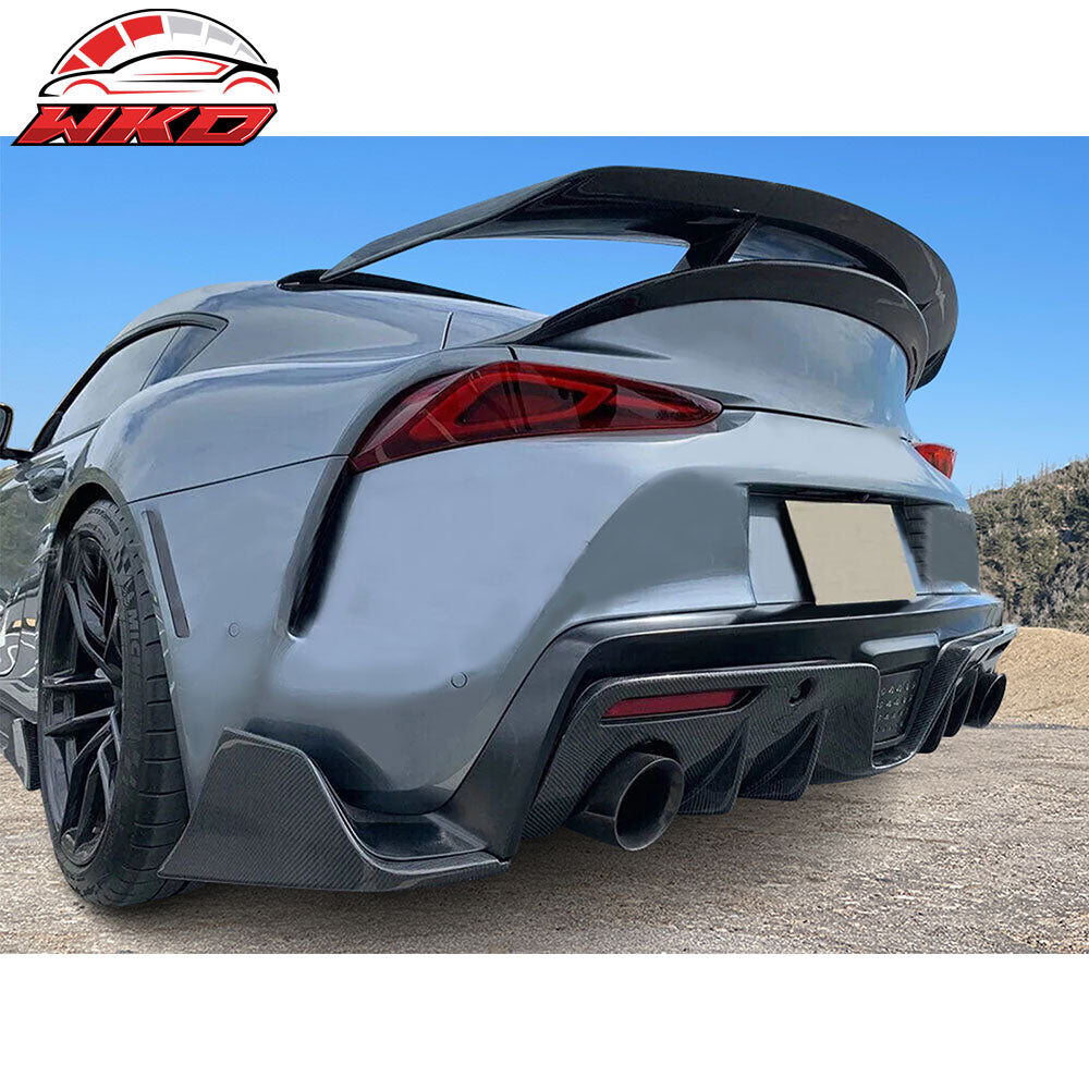 Fits 20-25 Toyota GR Supra A90 A91 AG Style Rear Diffuser Gloss Carbon Fiber CF