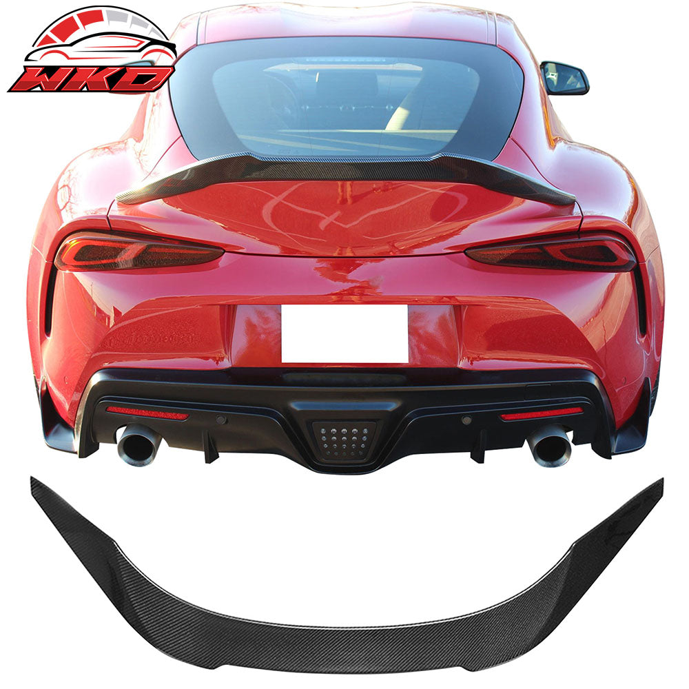 Fits 20-25 Toyota GR Supra A90 A91 V Style Rear Trunk Spoiler Gloss Carbon Fiber