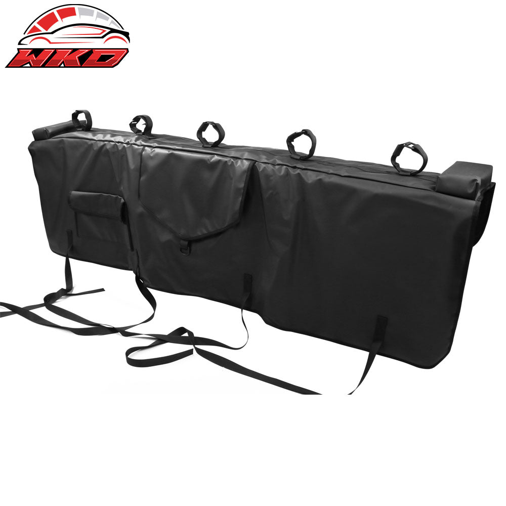 60" Pickup Truck Bed Tailgate Cover Pad Shuttle Protective Mat w/ 5 Bike Racks