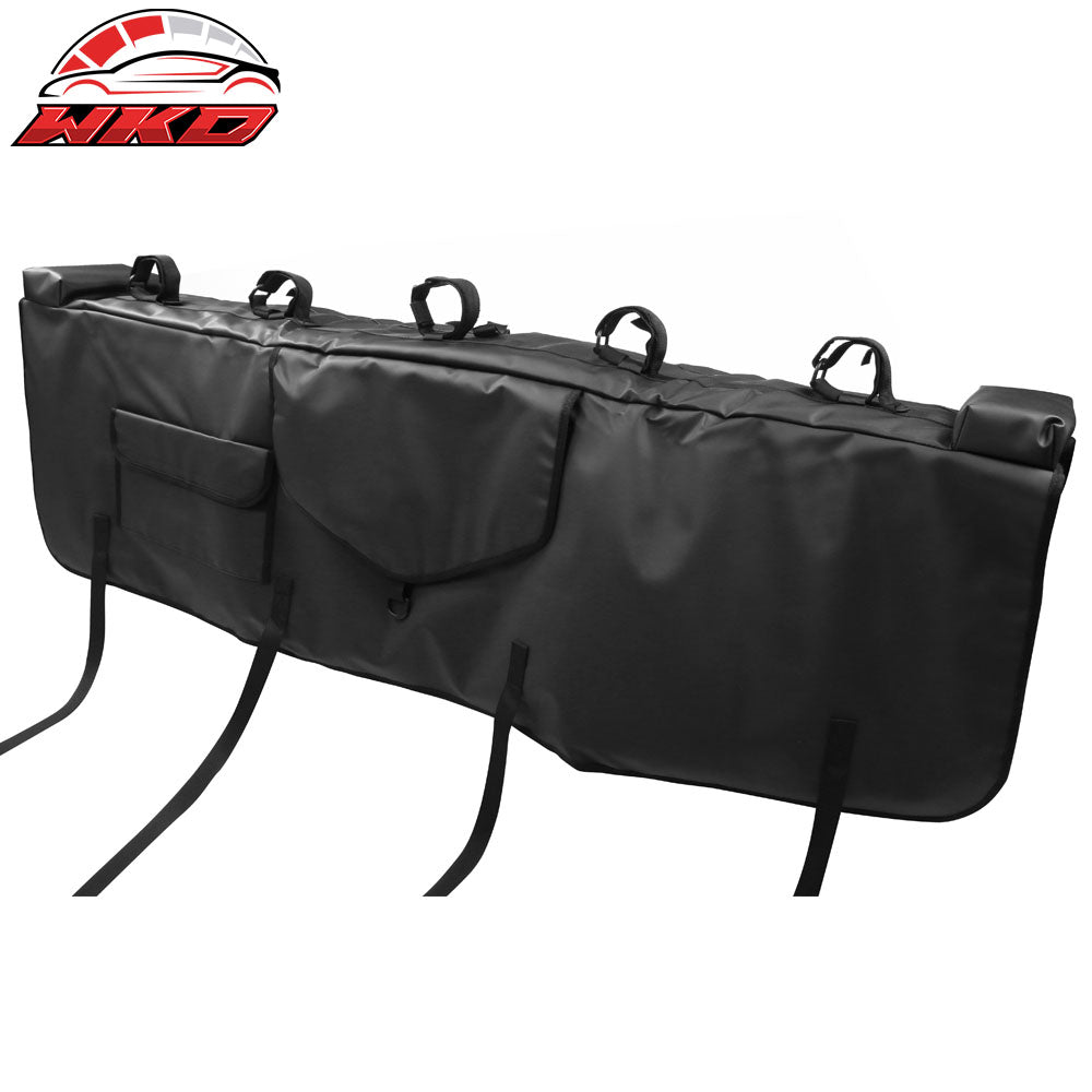 53 Inches Width Pickup Black PVC Tailgate Pad w/ 5-Bike Straps & 1 Tool Bag