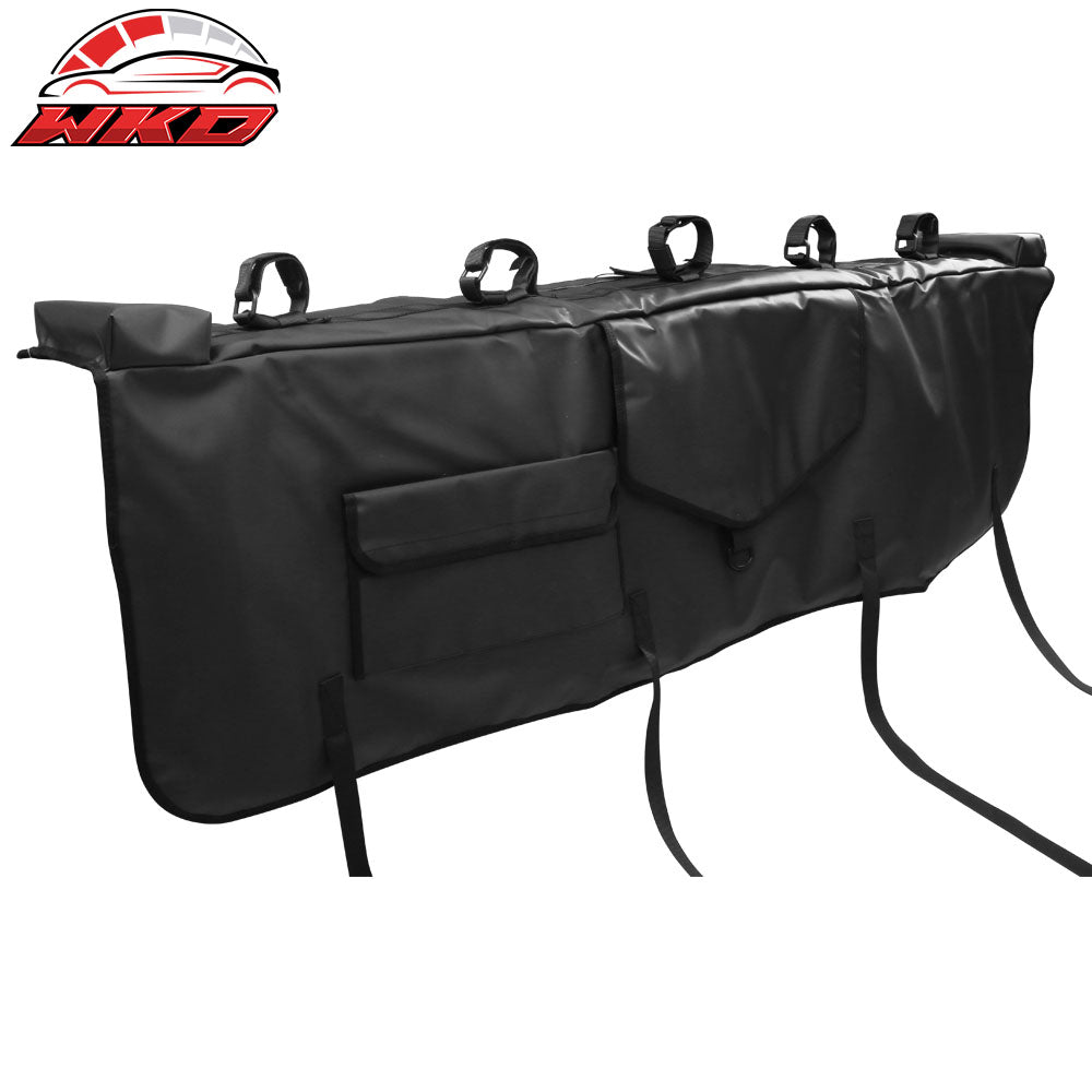 53 Inches Width Pickup Black PVC Tailgate Pad w/ 5-Bike Straps & 1 Tool Bag
