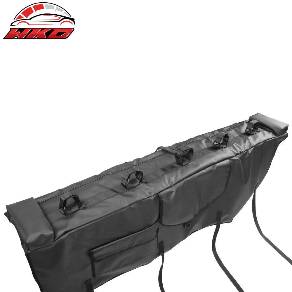 53 Inches Width Pickup Black PVC Tailgate Pad w/ 5-Bike Straps & 1 Tool Bag