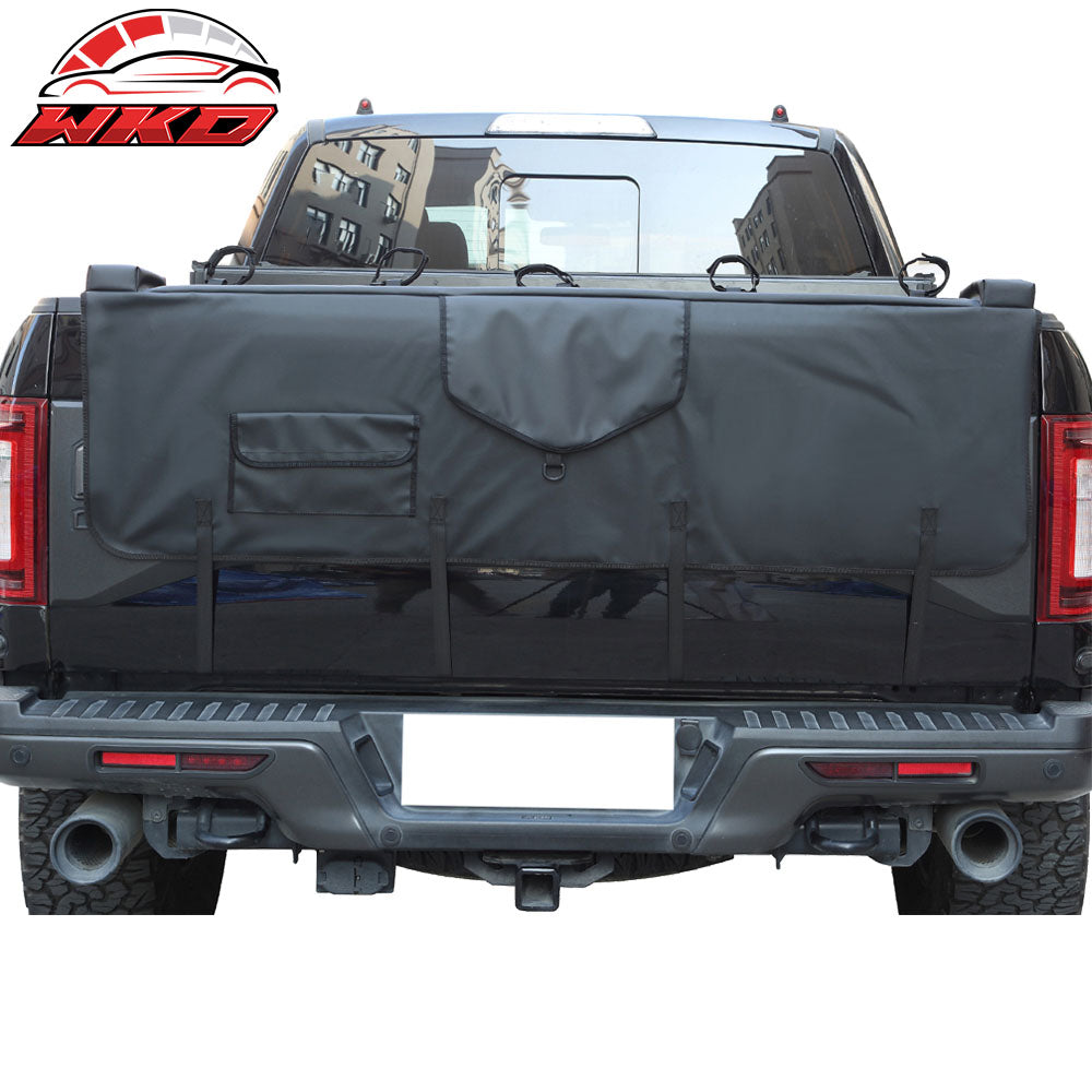 53 Inches Width Pickup Black PVC Tailgate Pad w/ 5-Bike Straps & 1 Tool Bag