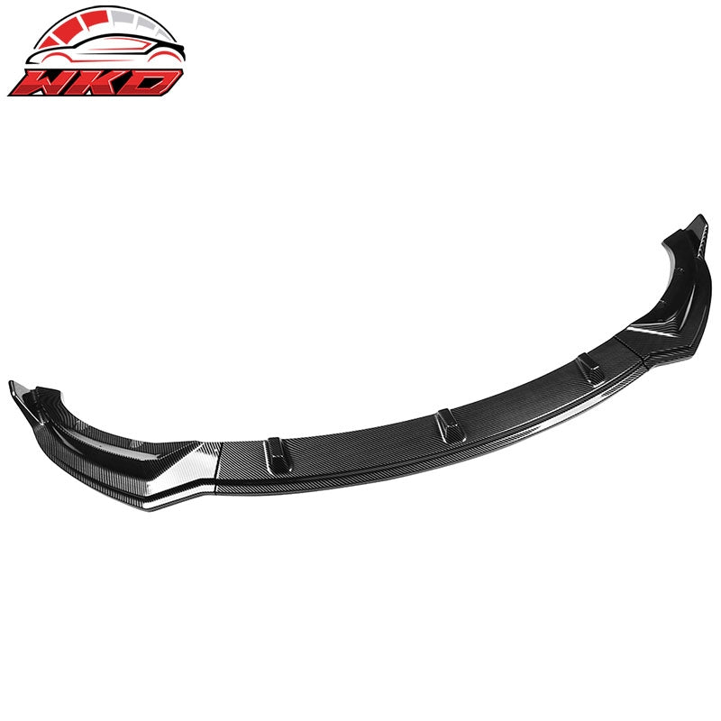 Fits 17-23 Tesla Model 3 Front Bumper Lip 3PC PP Splitter Carbon Fiber Print Kit