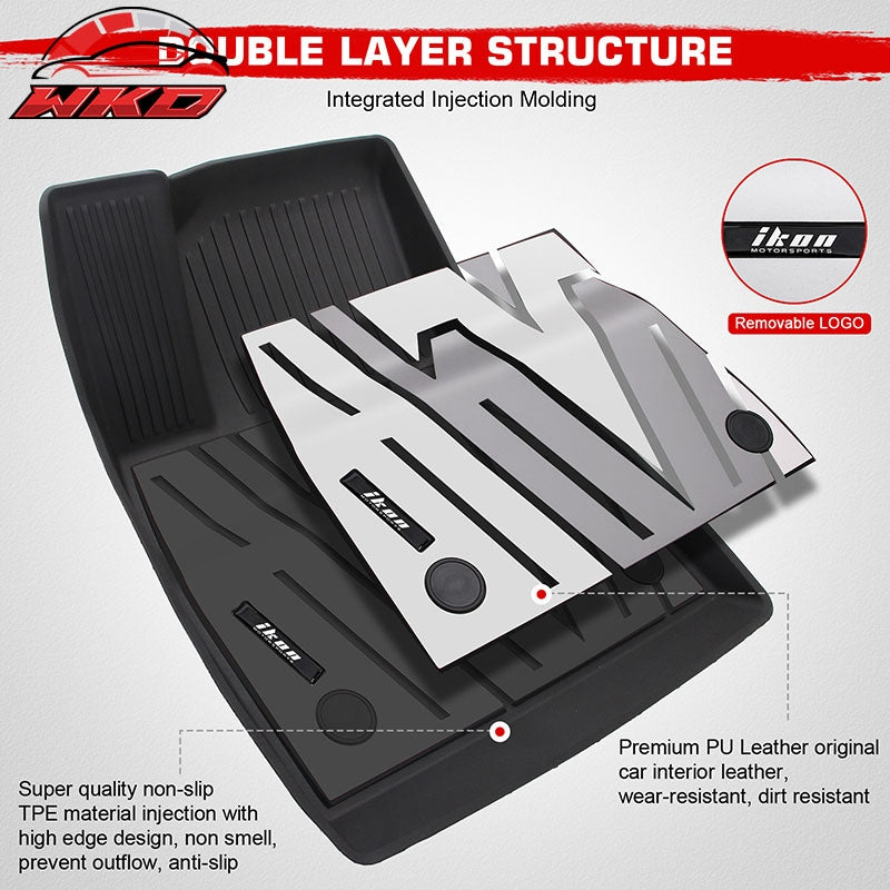 For 24-26 Tesla Model 3 All Weather Floor Mats Carpet Liner Black Gray White TPE