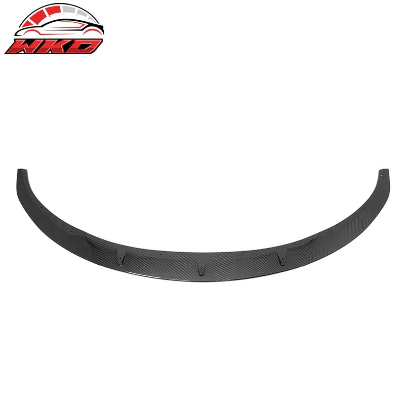 For 24-26 Tesla Model 3 Carbon Fiber Print PP Front Bumper Lip 3PC IKON V4 Style