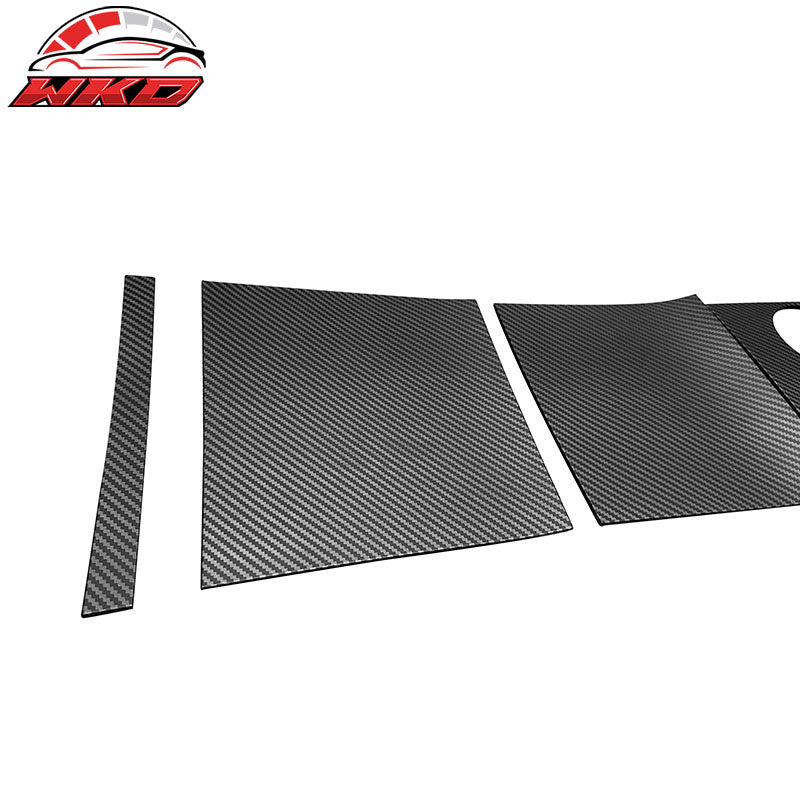 Fits 17-20 Tesla Model 3 Console Storage Box Cover Matte Carbon Fiber Print ABS