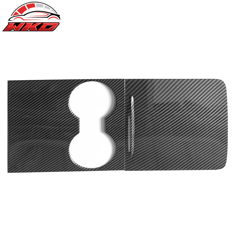 For 21-23 Tesla Model 3/21-24 Y Console Storage Box Cover Carbon Fiber Print ABS