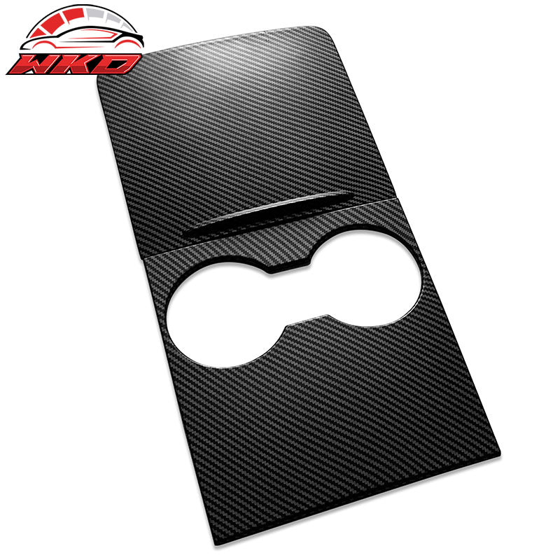 For 21-23 Tesla Model 3/21-24 Y Console Box Cover Matte Carbon Fiber Print ABS