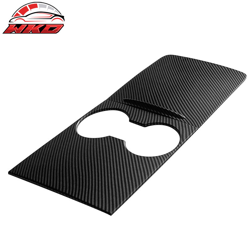 For 21-23 Tesla Model 3/21-24 Y Console Box Cover Matte Carbon Fiber Print ABS