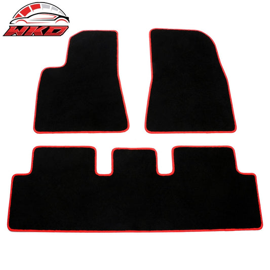 Wholesale 17-23 Tesla Model 3 Floor Mats Black Nylon Carpets Liner Guard w/ Red Edge
