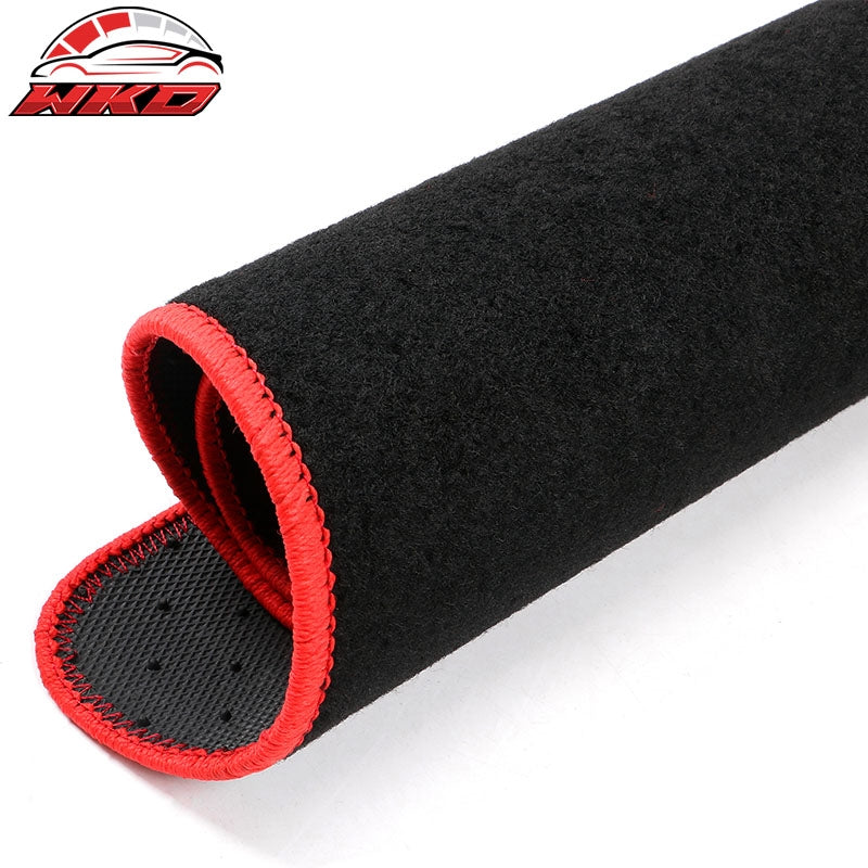 Fits 17-23 Tesla Model 3 Floor Mats Black Nylon Carpets Liner Guard w/ Red Edge