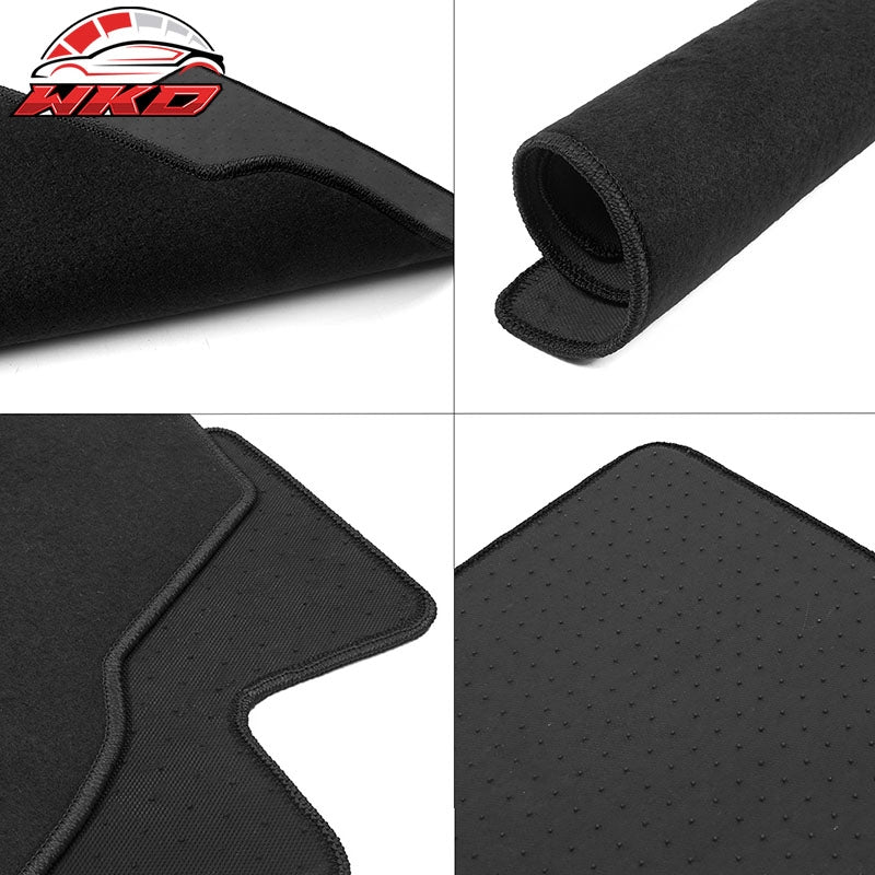 Fits 17-23 Tesla Model 3 Floor Mats Black Nylon Carpets Front Rear Liner Guard