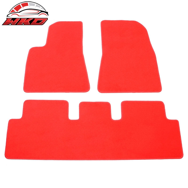 Wholesale 17-23 Tesla Model 3 Floor Mats Red Nylon 1st 2nd Row Carpets Liner Cover