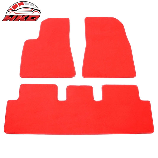 Wholesale 17-23 Tesla Model 3 Floor Mats Red Nylon 1st 2nd Row Carpets Liner Cover