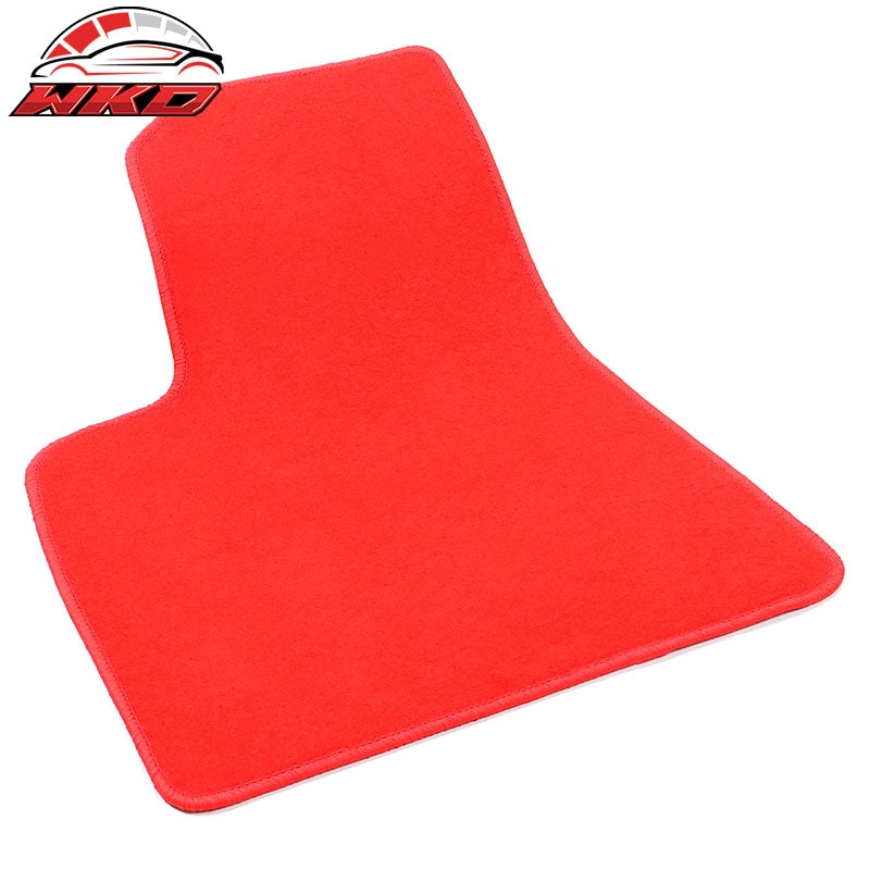 Fits 17-23 Tesla Model 3 Floor Mats Red Nylon 1st 2nd Row Carpets Liner Cover