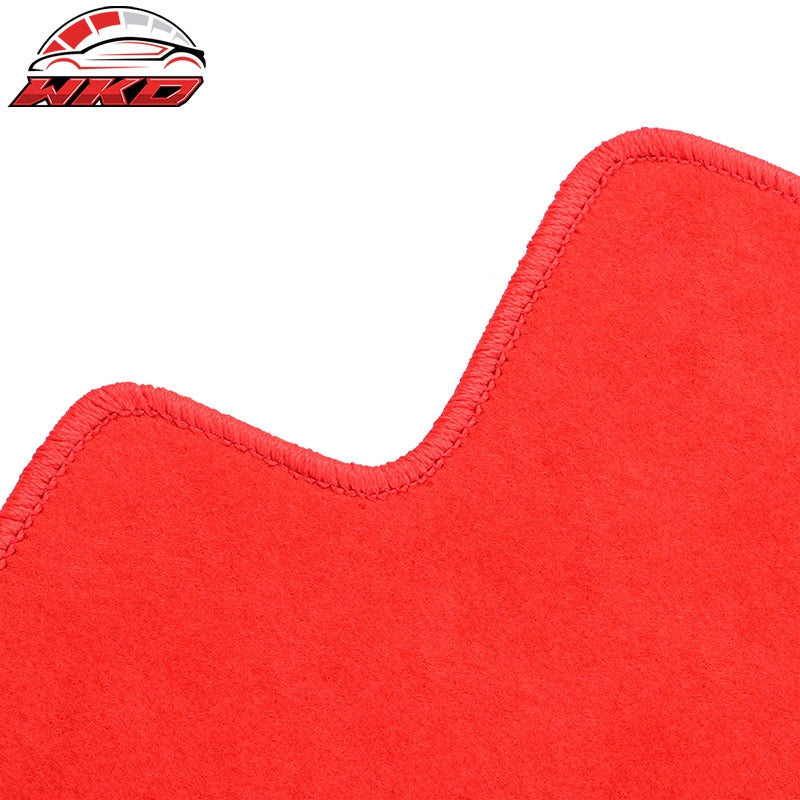 Fits 17-23 Tesla Model 3 Floor Mats Red Nylon 1st 2nd Row Carpets Liner Cover